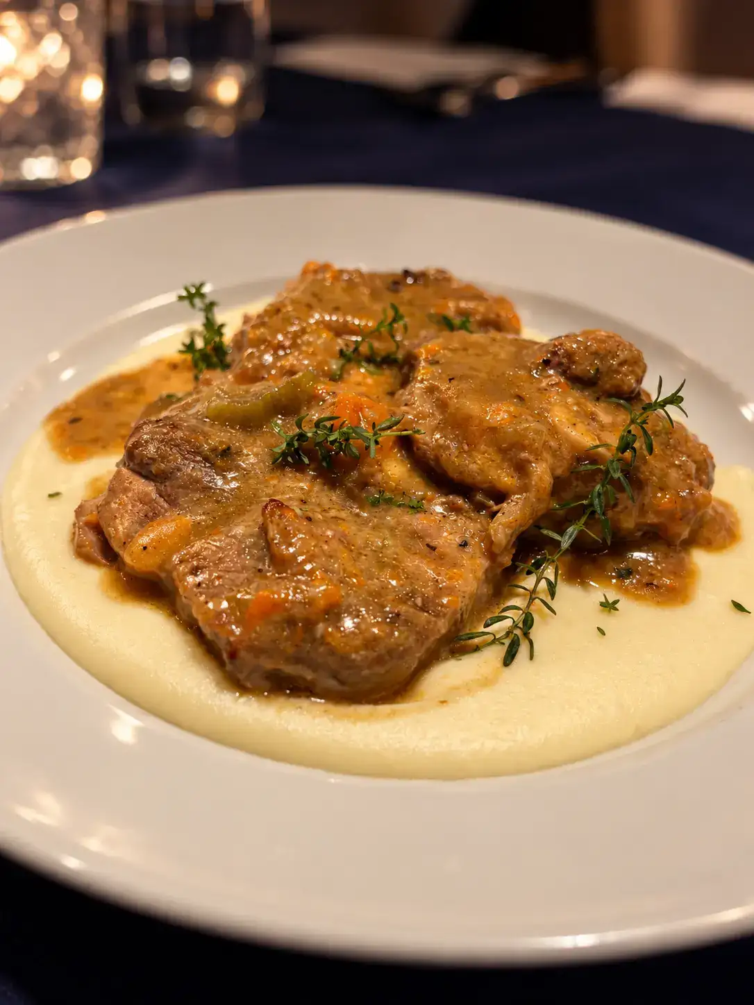 Ossobuco di maiale con purè di patate